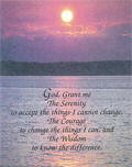 Serenity Prayer and Sea at Sunset Art Print