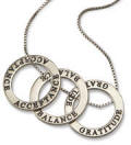 Sterling Affirmation Necklace - Acceptance Balance Gratitude